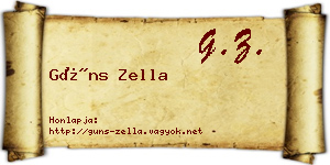 Güns Zella névjegykártya